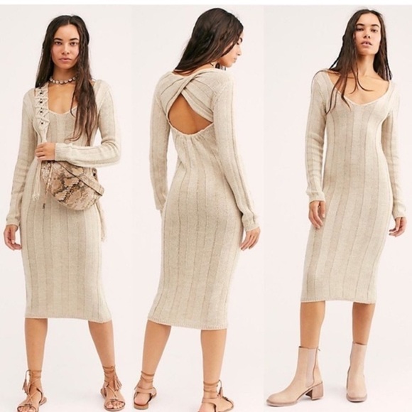 Free People Dresses & Skirts - Free People Beach Long Sleeve Savannah Sweater Midi Dress